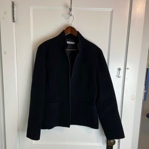 Black Wool Zippered Blazer